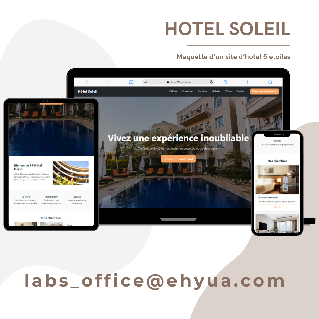 Aperçu du projet Site d'hôtel